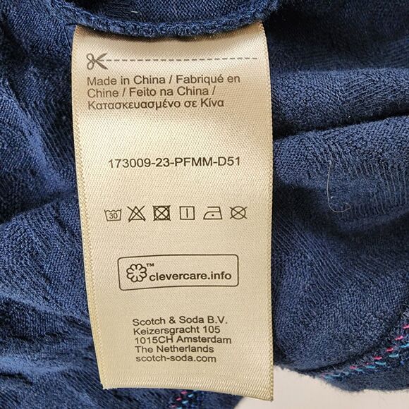 Scotch & Soda Amsterdam Blue Textured T-Shirt Size L - Picture 5 of 6